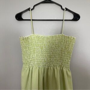 Vintage green gingham dress